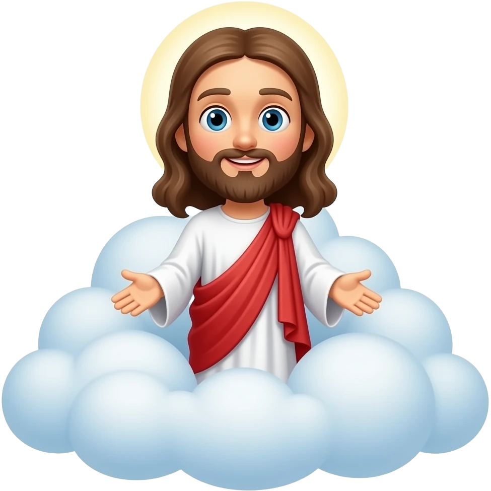 구름과 예수님이 같이 있는 이모지 emoji