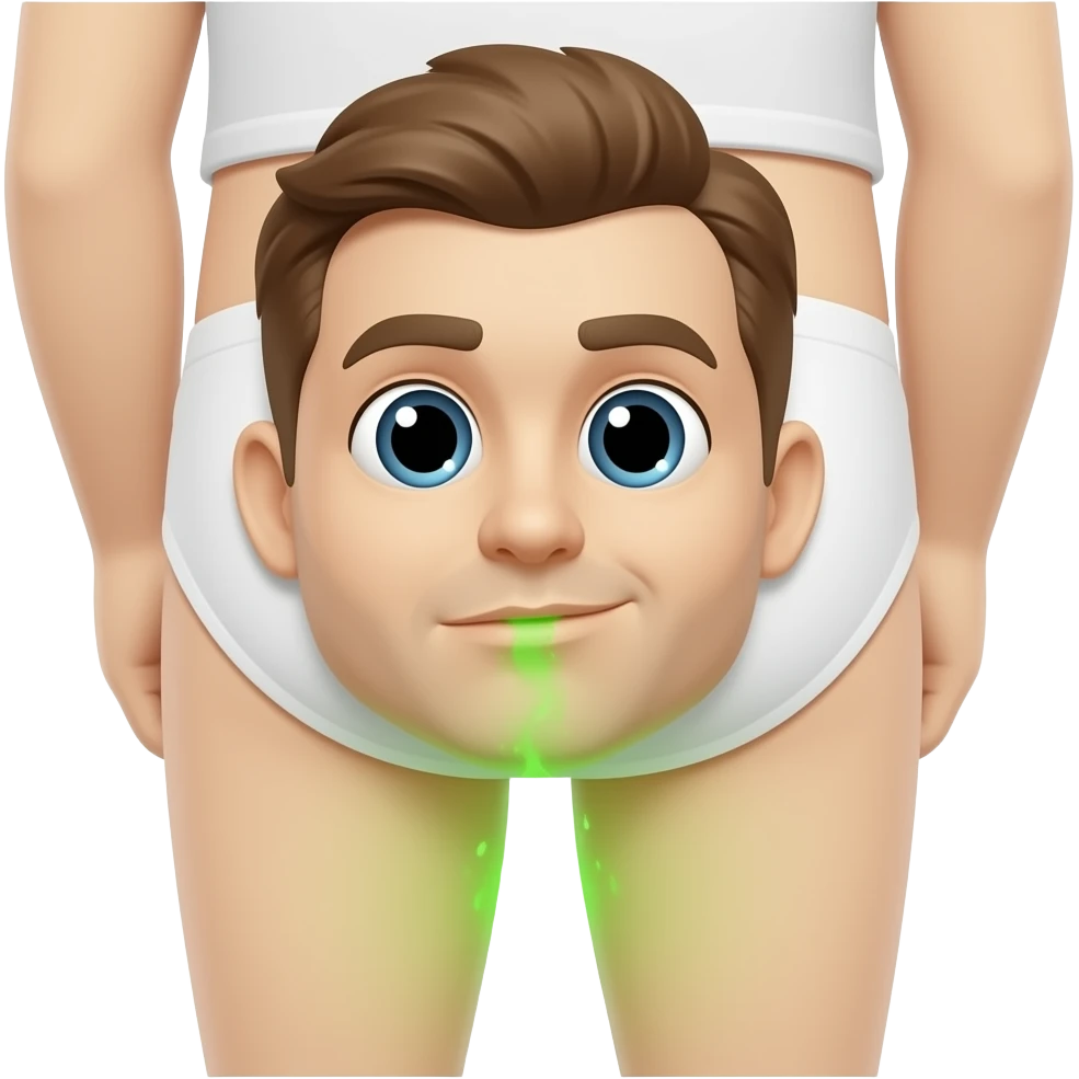 Guy farting green gas out of his butt emoji