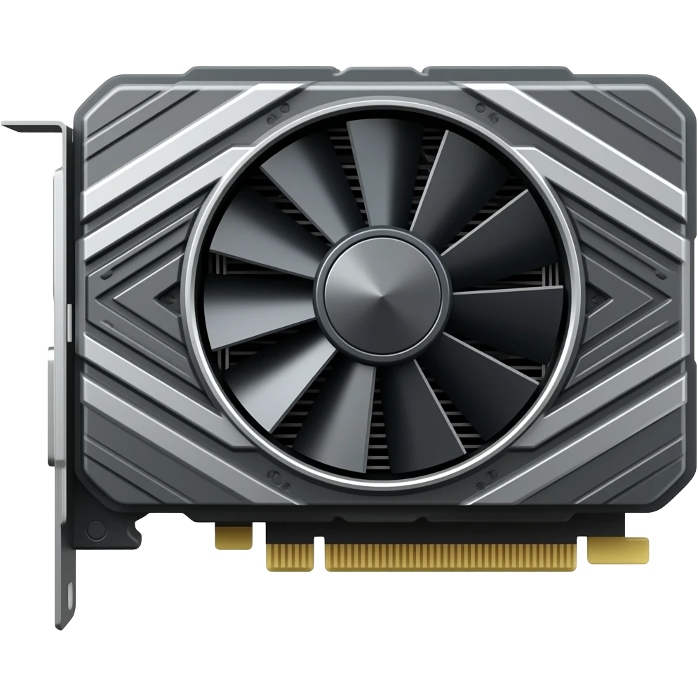 high-end GPU 3d rectangular video card emoji