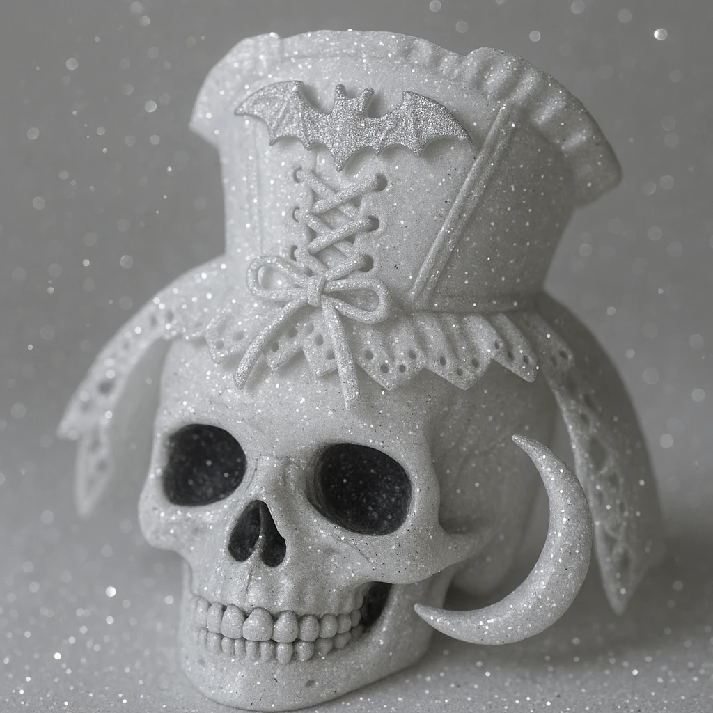 white sparkly goth object emoji