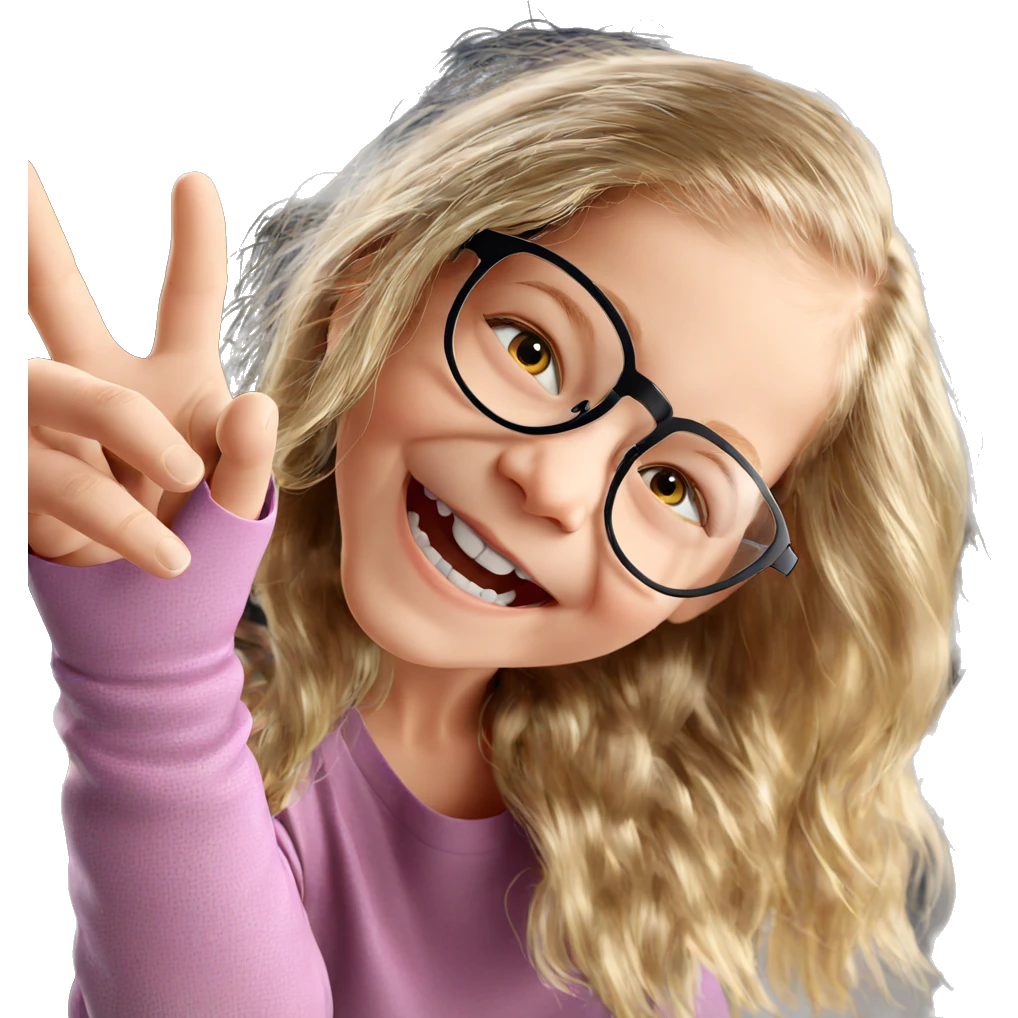happy girl with glasses emoji