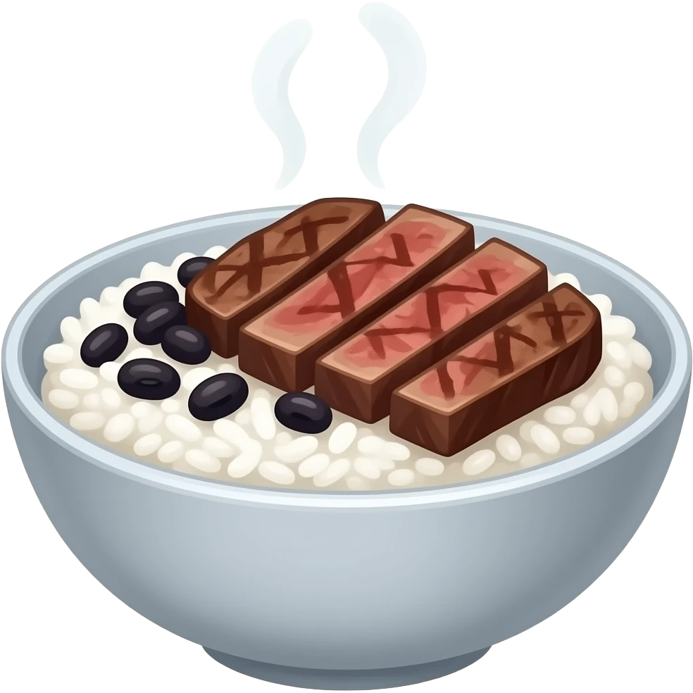 rice, bean and meat bowl emoji