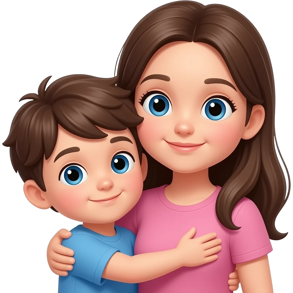 Un gars plus petit que la fille qui ce font un câlin emoji