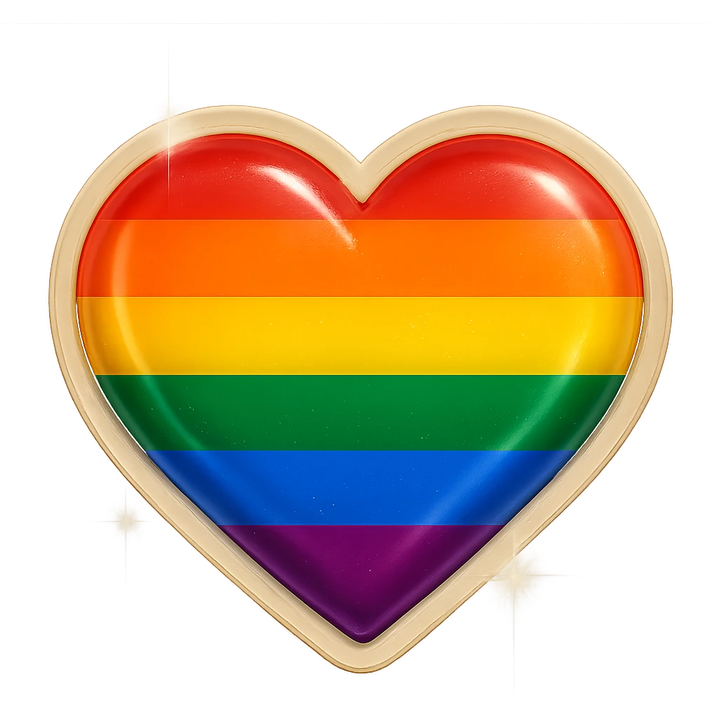 rainbow pride heart, sparkle effect, no text emoji