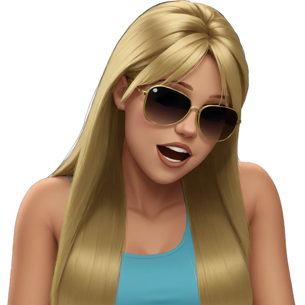 blonde beauty with sunglasses emoji