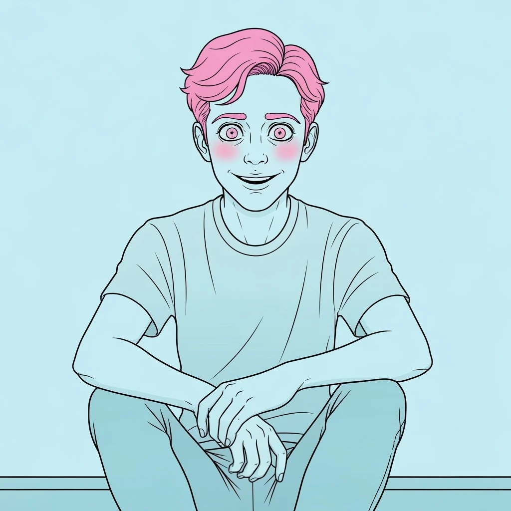 pastel horror profile picture, cute, expressive, minimal, black color palette, variation 3 emoji