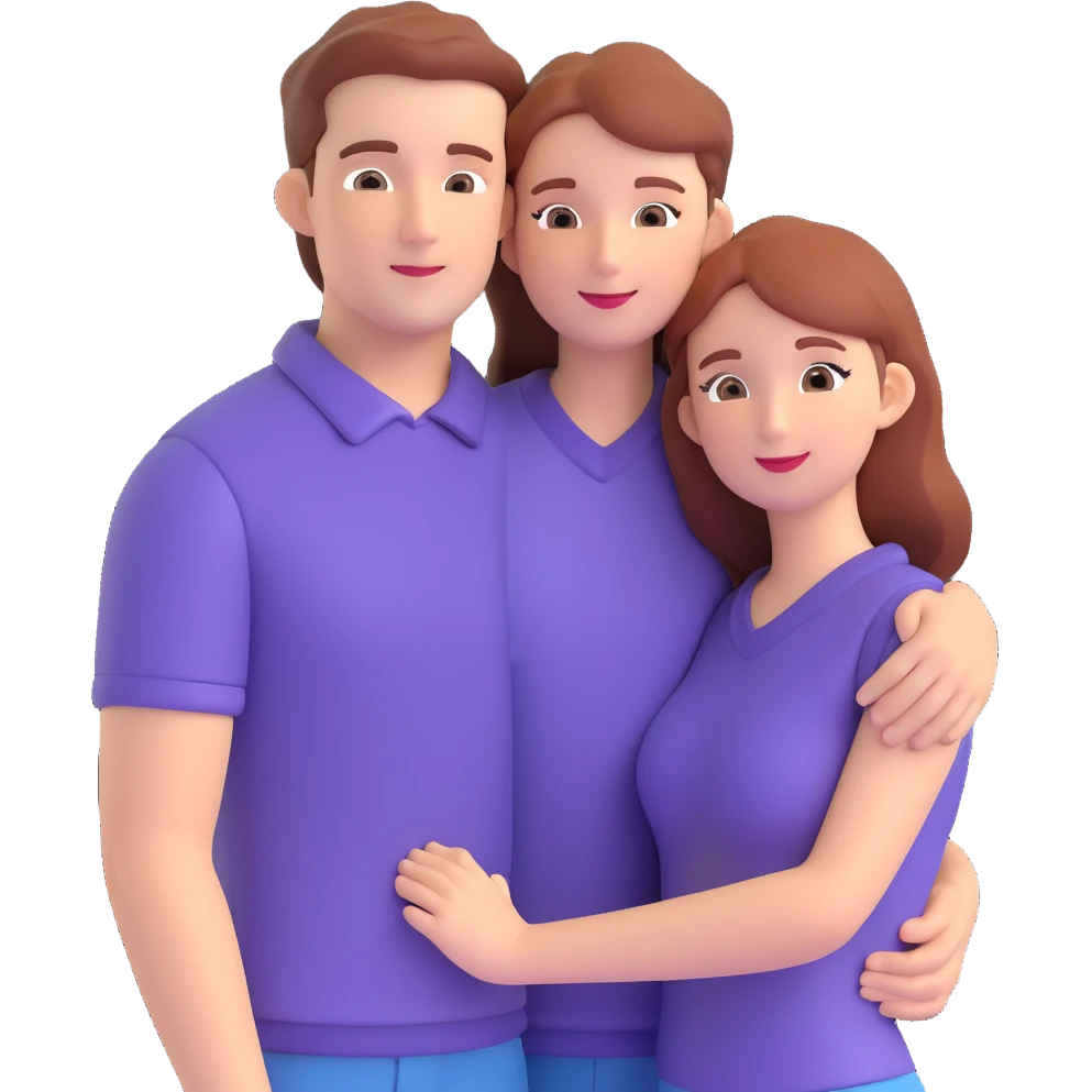 couple posing, close up pose, living room background emoji