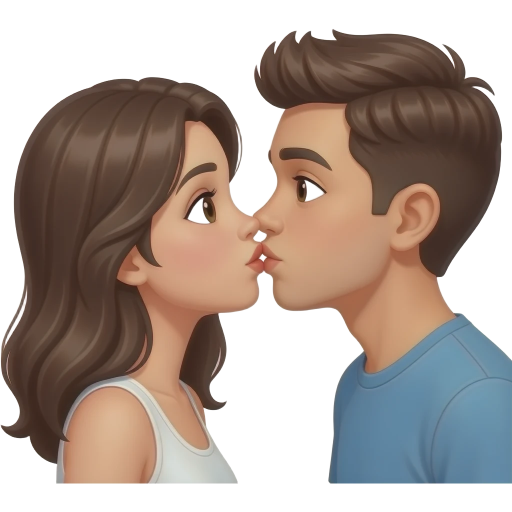 lip kiss girl and boy emoji