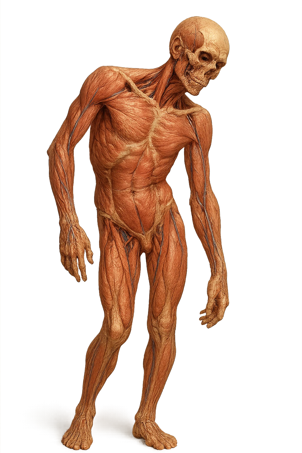 corpo umano anatomico con postura storta, IPERREALISTICo 4K emoji