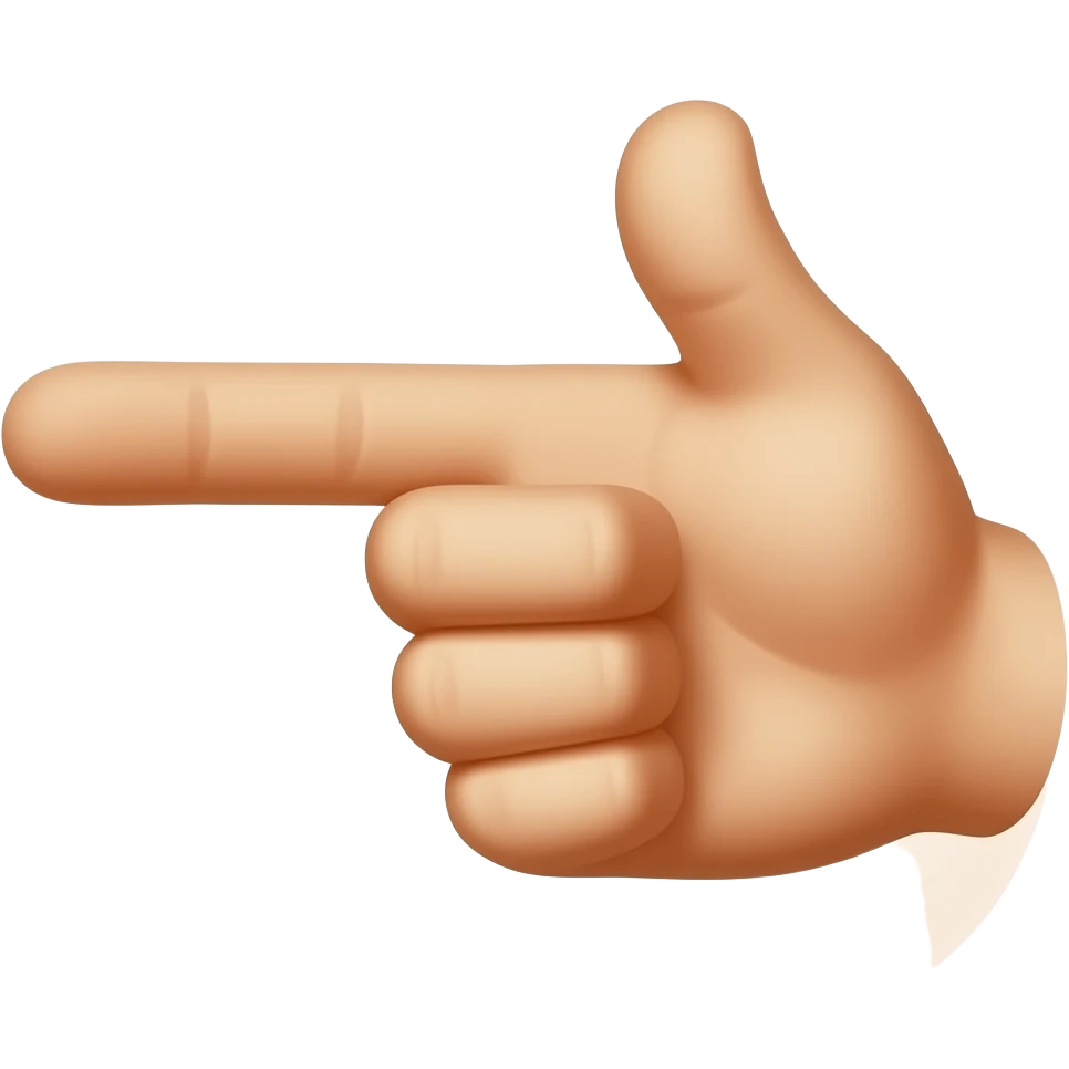 left hand guns up with index finger and thumb pointing up and no guns in the background emoji