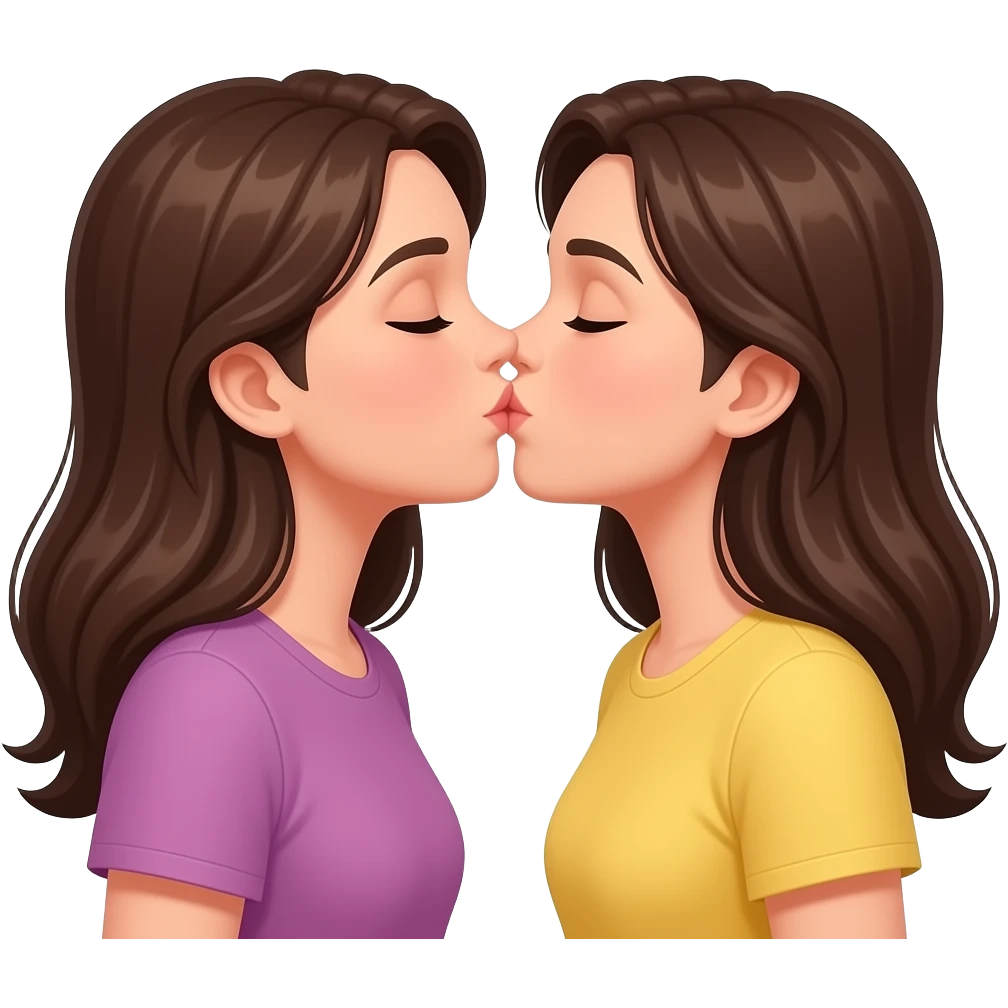 Deux femmes qui s'embrassent emoji
