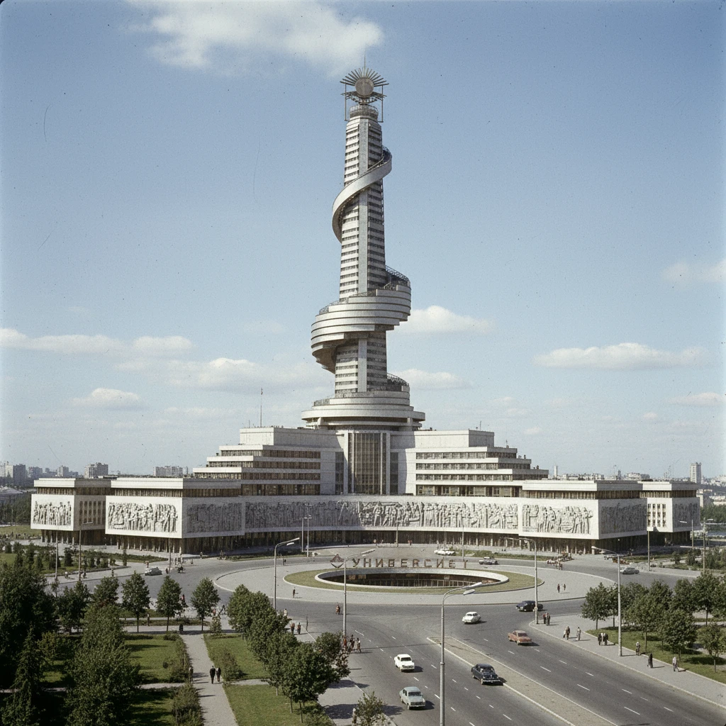 Новый Дворец Советов по плану 1961 года у метро Университет

Стиль - цветные архивные фото emoji