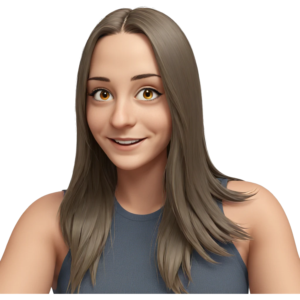 smiling girl with long hair emoji