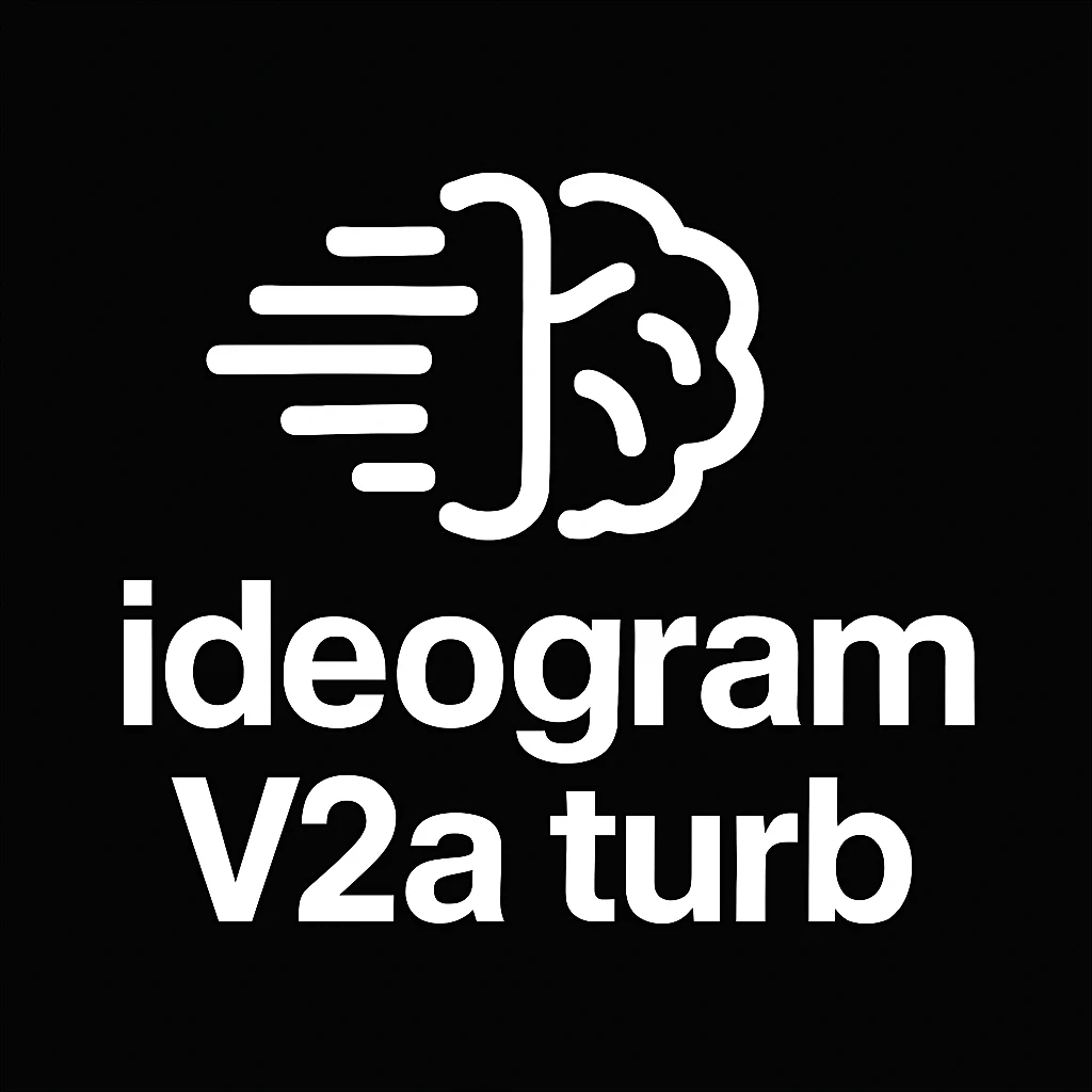 recreate this logo with text of "ideogram V2a turb", MAKE IT FIT IN SQAURE  emoji