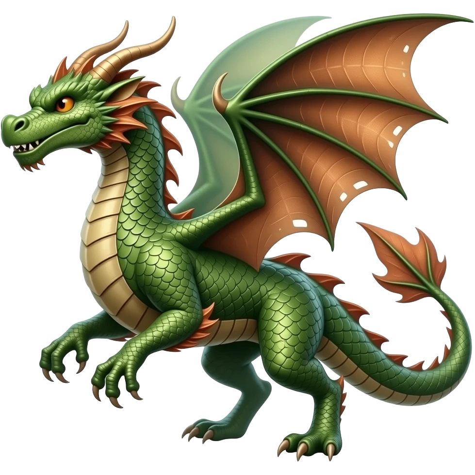 Hyper supersonic dragon green blobbing copper emoji