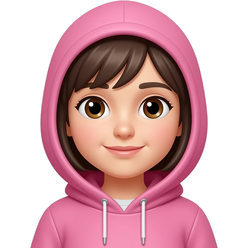 girl wear a pink color hoodie emoji