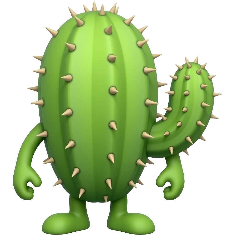 A cactus with legs with no arms emoji