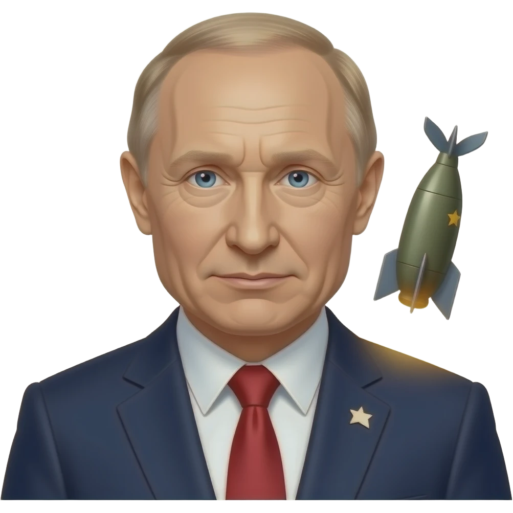 Poutine président des états unis qui lance une bombe emoji