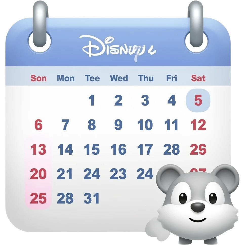 Can you create a calendar that’s Disney themed and make it iOS? emoji