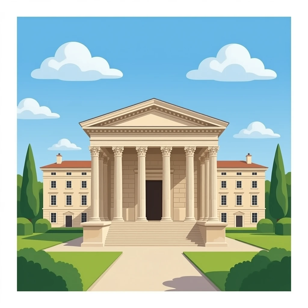 La Maison Carrée romantic realistic paysage emoji