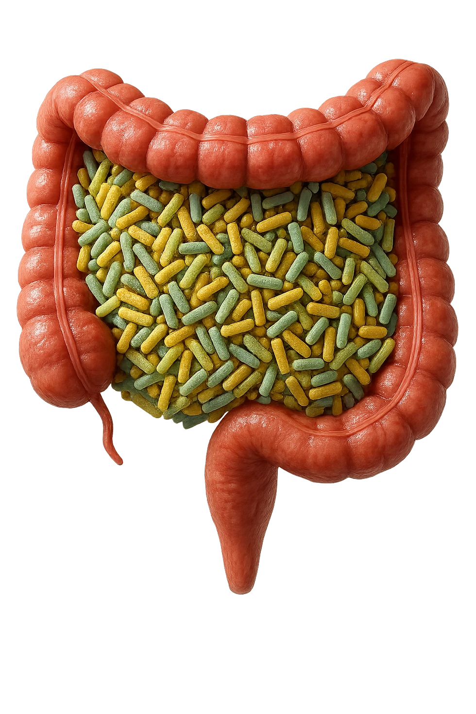 intestino umano pieno di batteri intestinali, iperrealistico 4k emoji