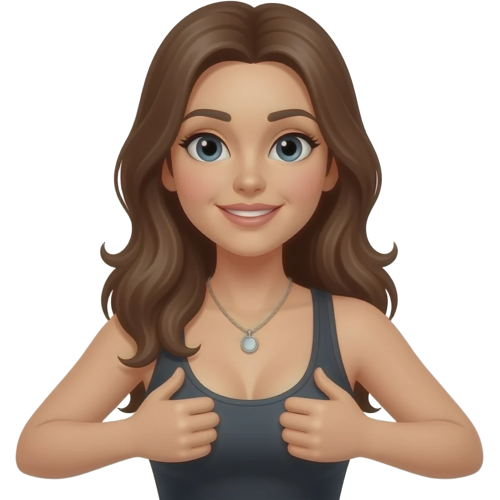 Mulher balança o peitos de fora emoji