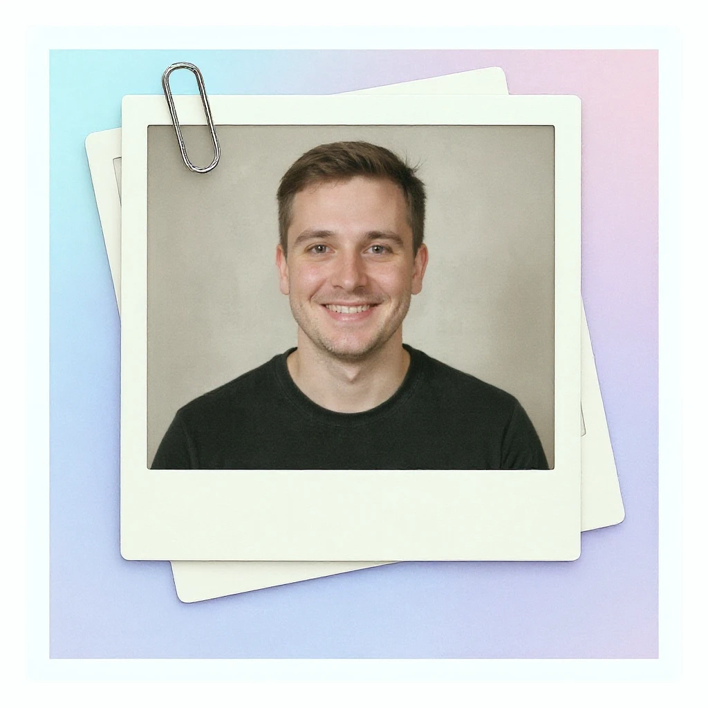 Remove the VIBE25-03 image and all text from inside the polaroid photo, leaving the polaroid frame empty and clean. Do not add any new text or images. Keep the background as is. emoji