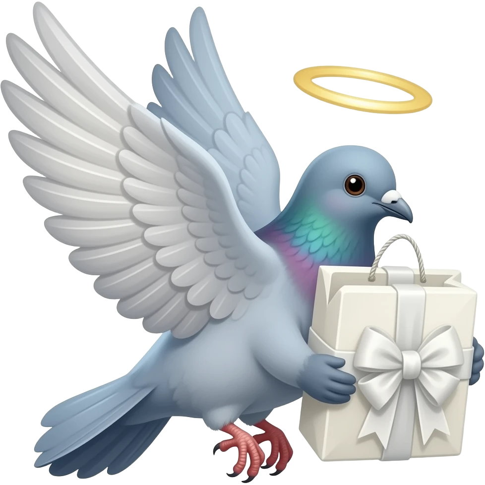 Peaceful dove carrying divine promise (remove the rolled scroll) emoji