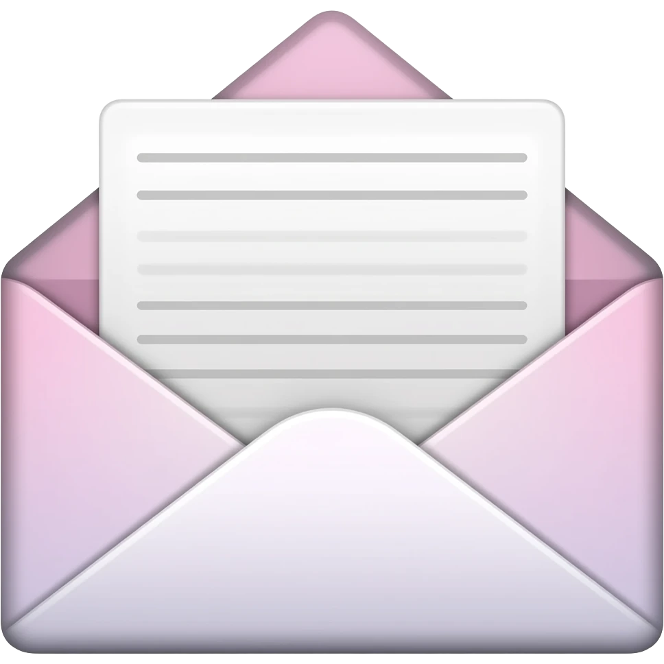 pastel email, with soft shadows, gentle sparkle, clean girl vibes emoji