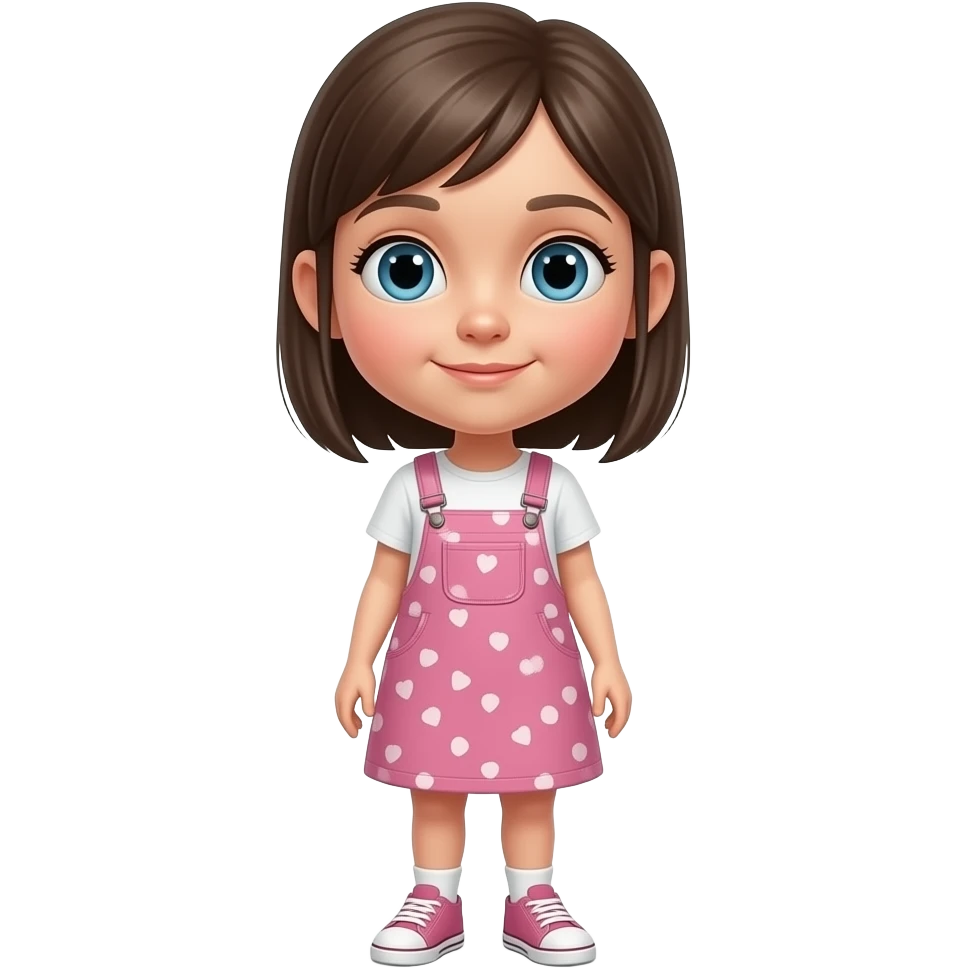 Weirdly tall little girl emoji