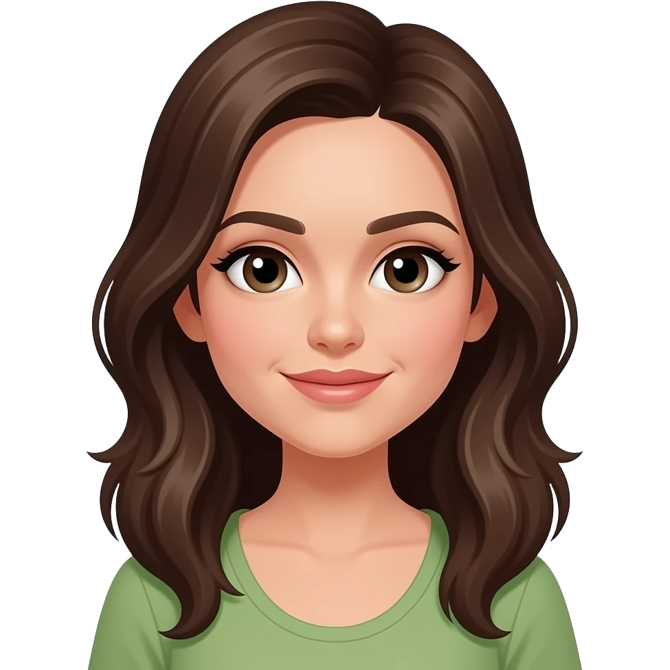 Iced matcha  brunette woman emoji