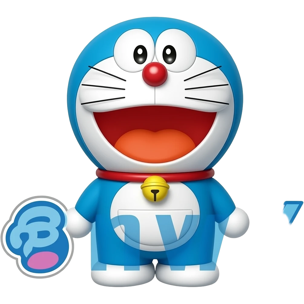 Hi ashishh  Doraemon ke upar yah text karo emoji
