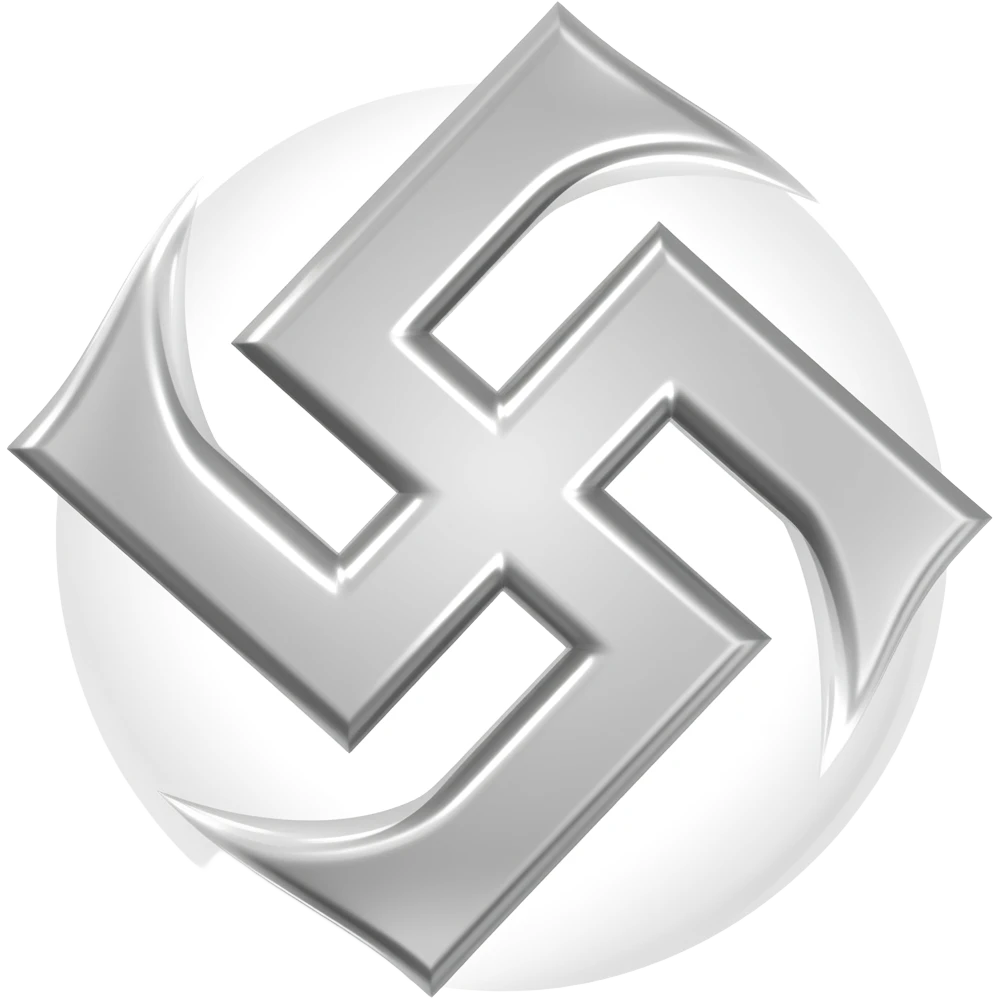 Silver chrome swastika emoji