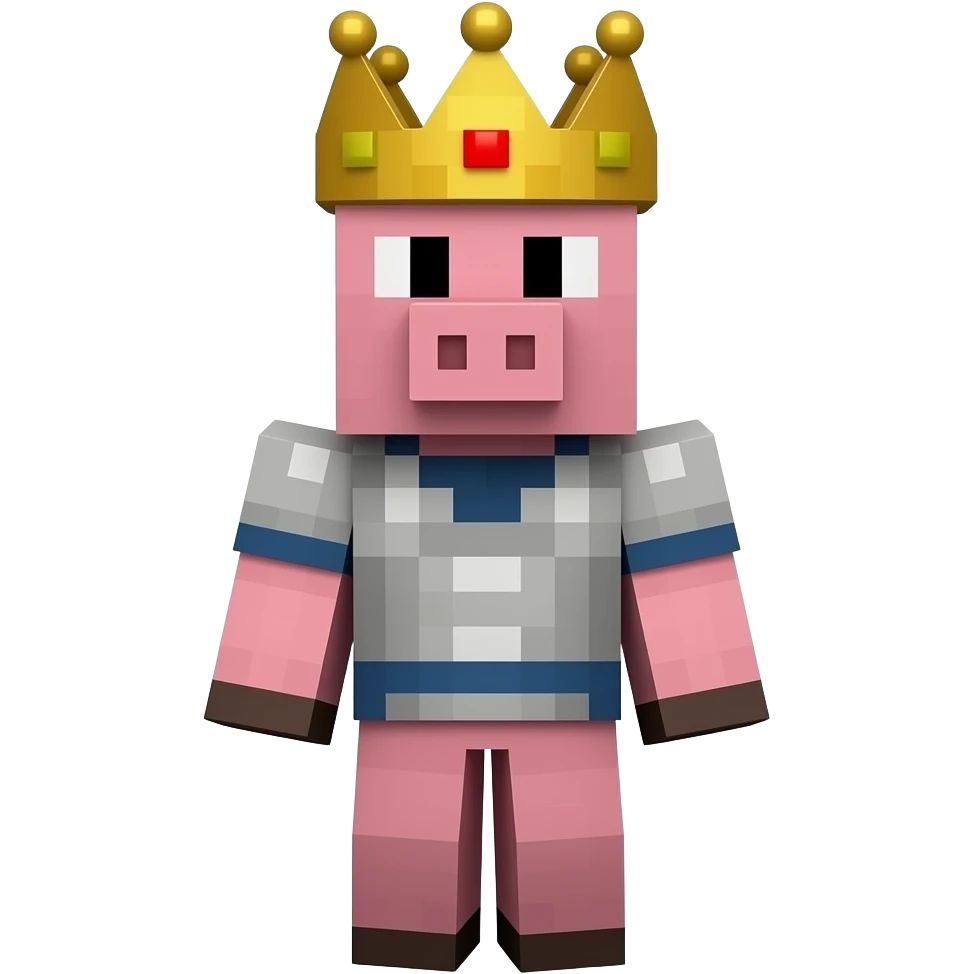 Technoblade minecraft pig with crown emoji