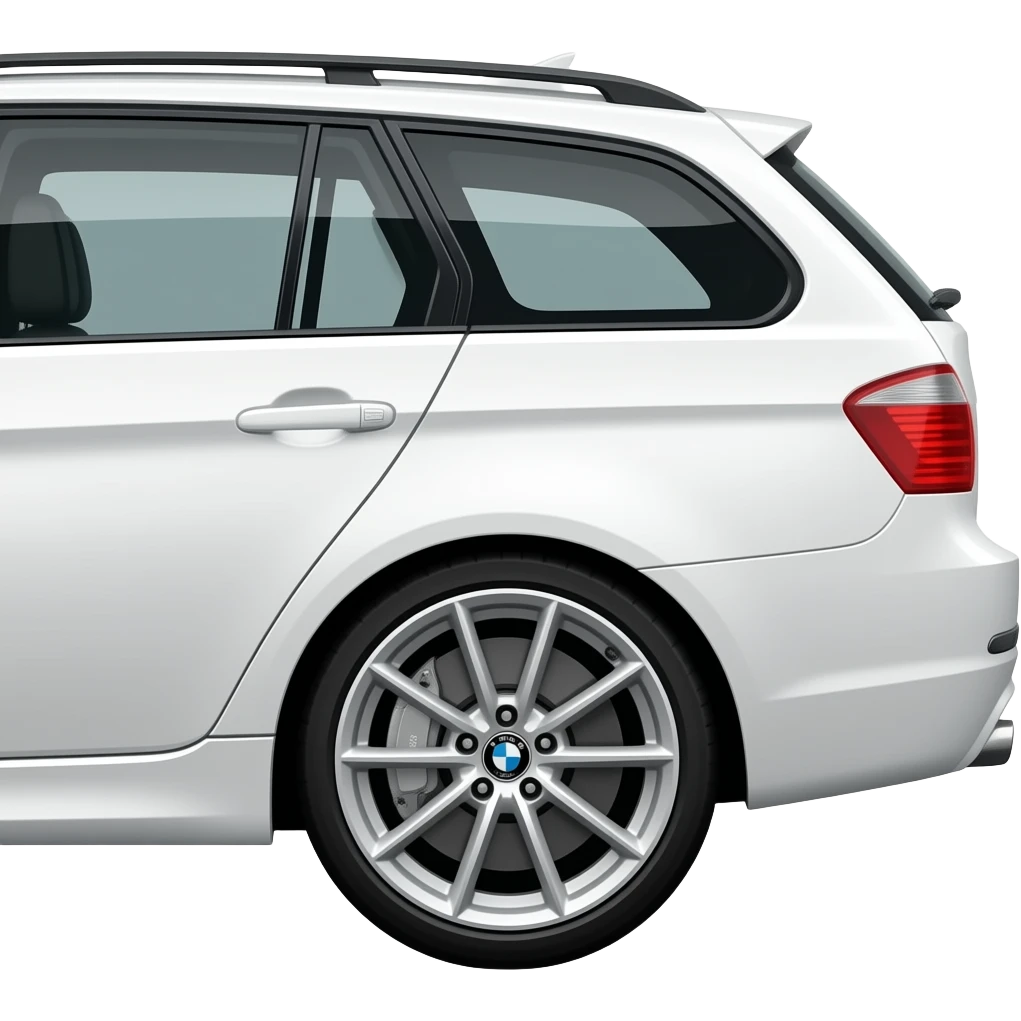 white bmw e91 touring from the side on mv3 alloys emoji