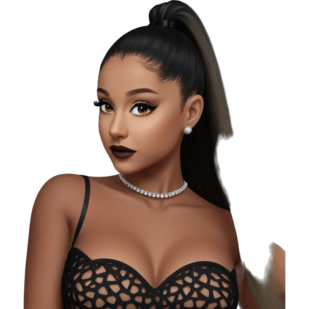 elegant girl in black dress emoji