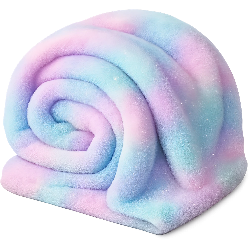 sparkly pastel cozy blanket emoji
