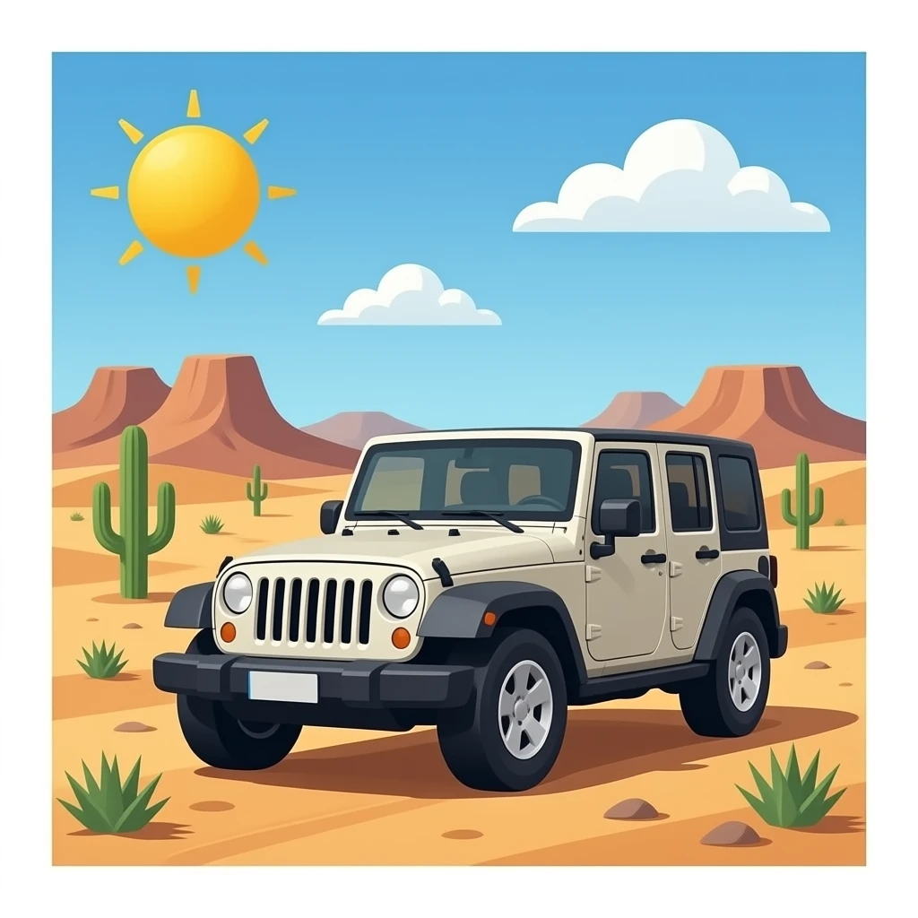 jeep in desert emoji