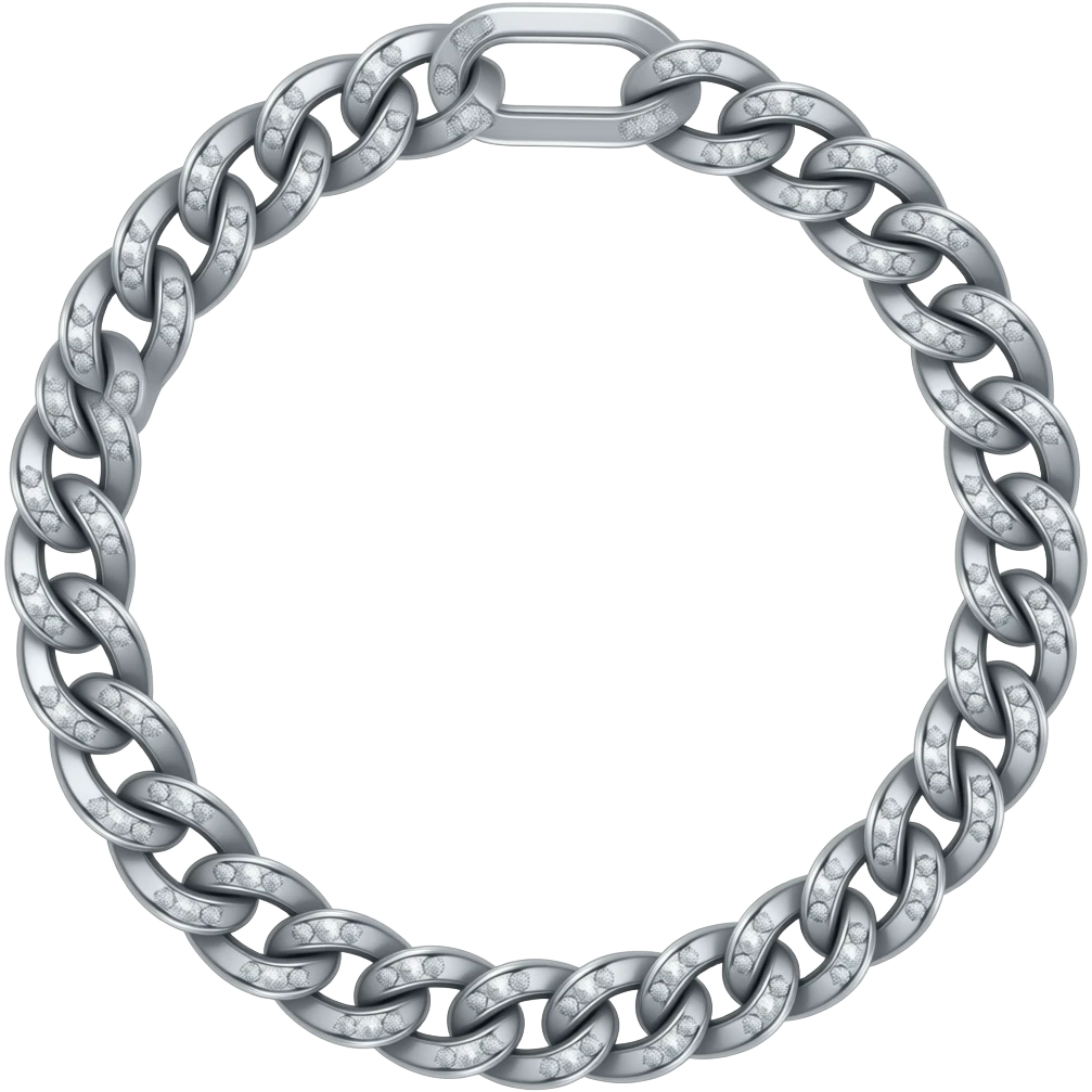 iced out bling cuban link chain silver emoji