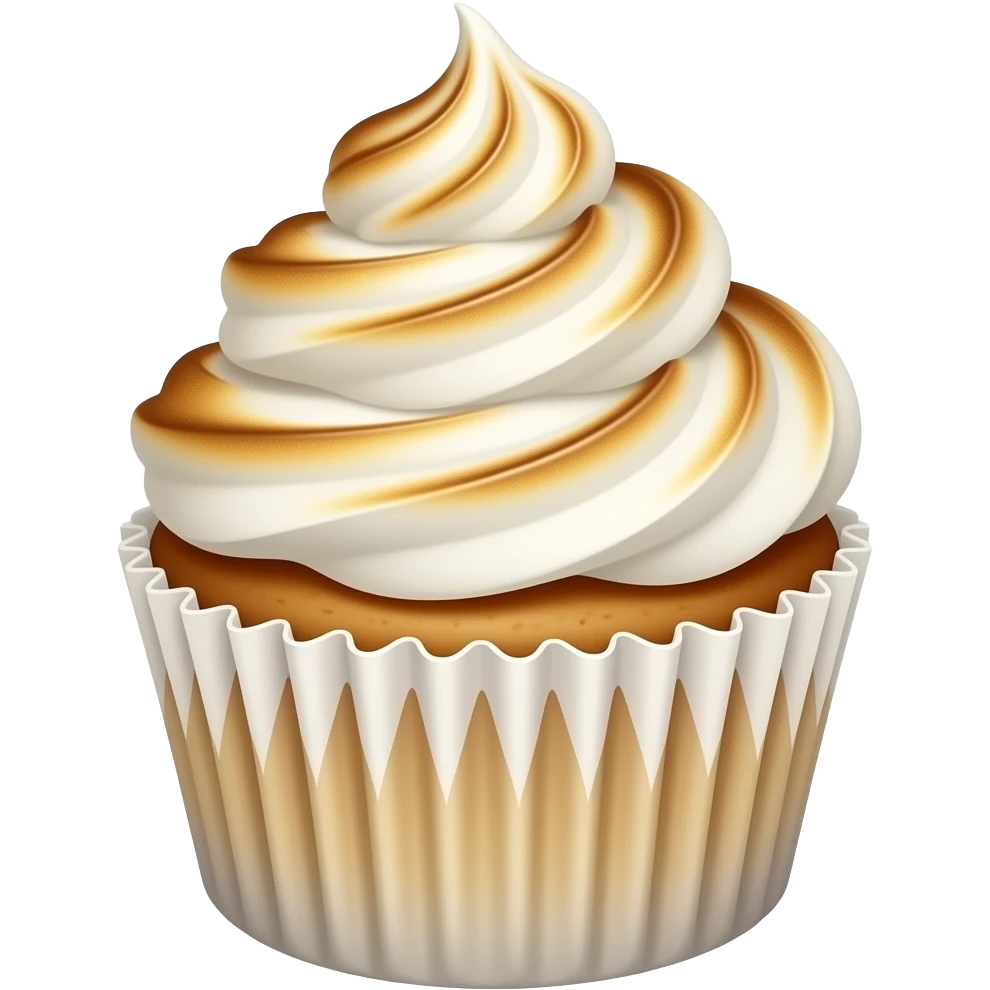 Toasted marshmallow white cupcake emoji