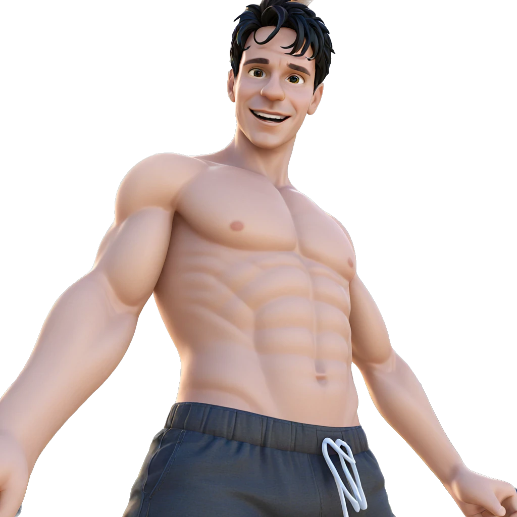 smiling topless boy outdoors emoji