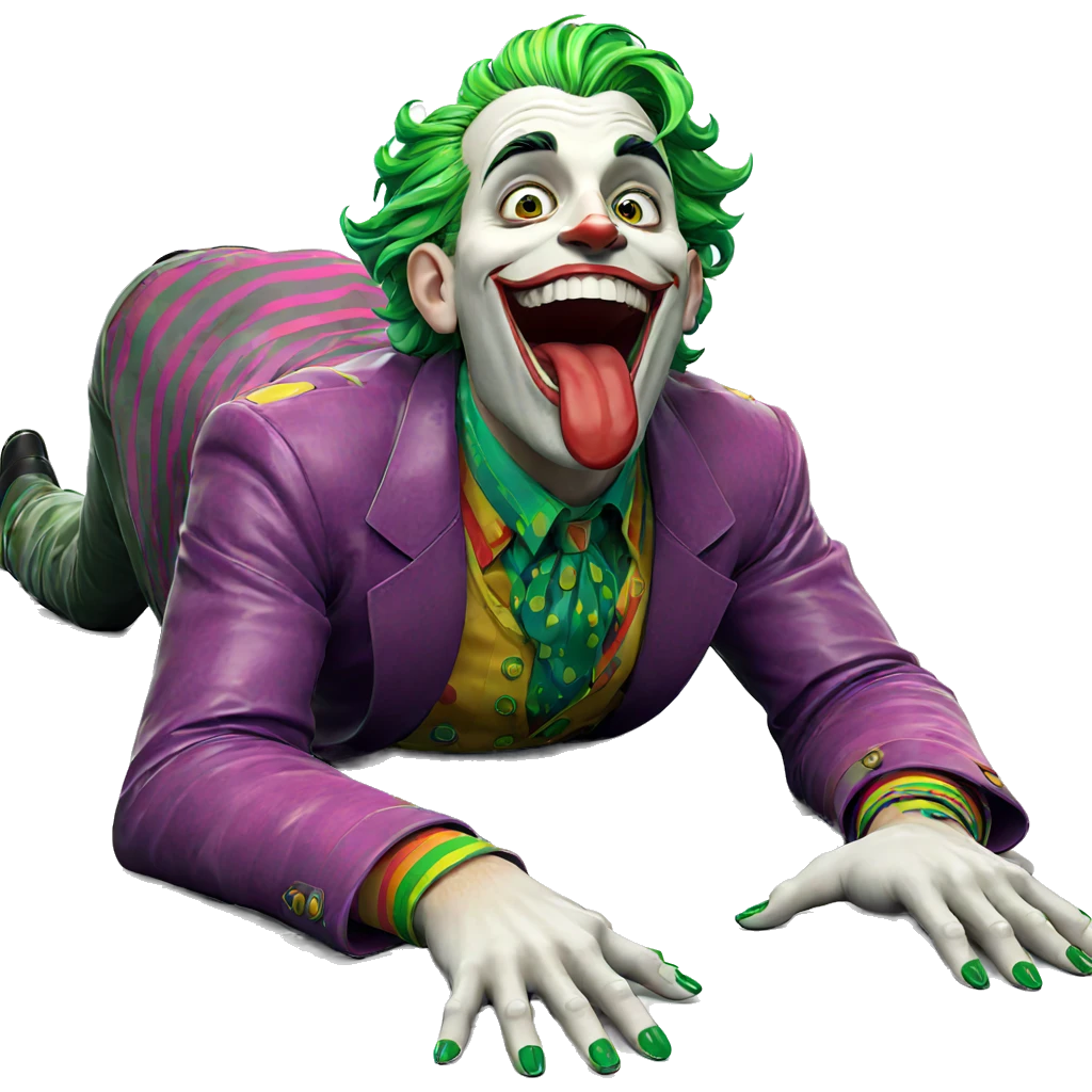 green haired clown smiling bright emoji