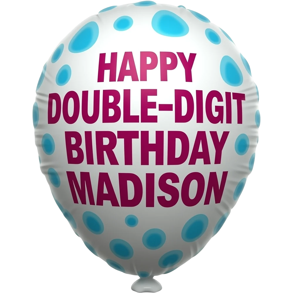 HAPPY DOUBLE-DIGIT BIRTHDAY MADISON! BALLOON emoji