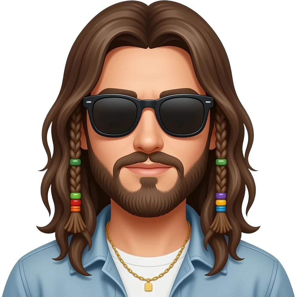 he's a cool hippy from california with wearing sunglasses emoji