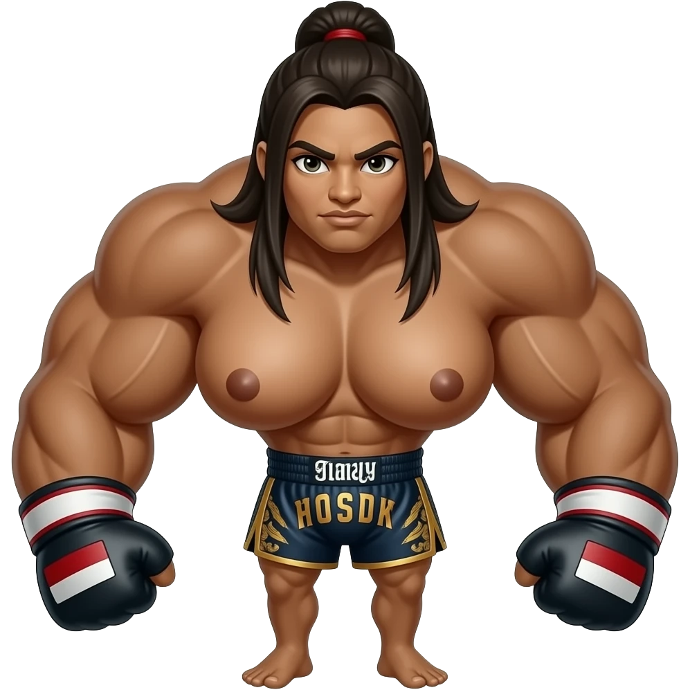 Not green tan female, Muay thai monster Boobs More monster not green emoji