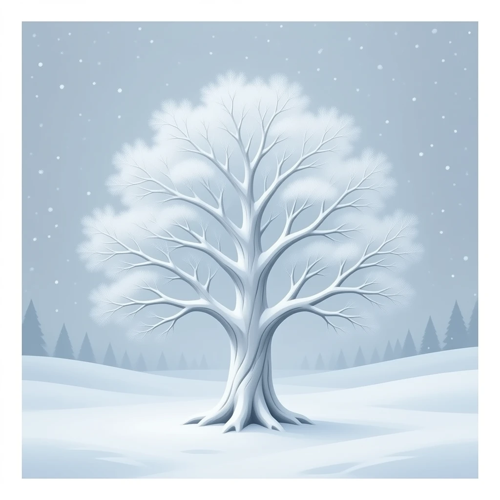 white winter mystical tree emoji