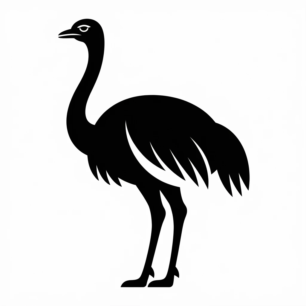 Ostrich icon black silhouette emoji