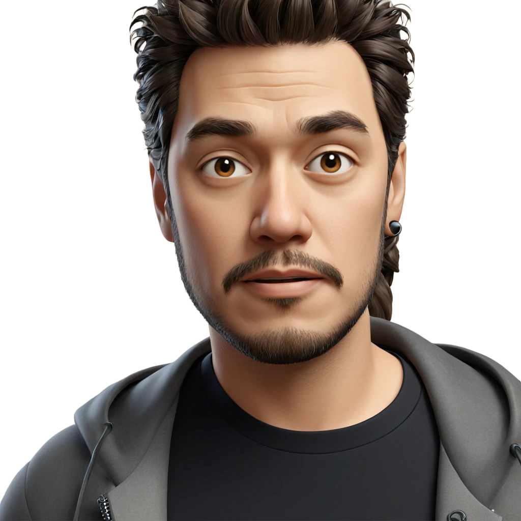 stylish male portrait with beard emoji