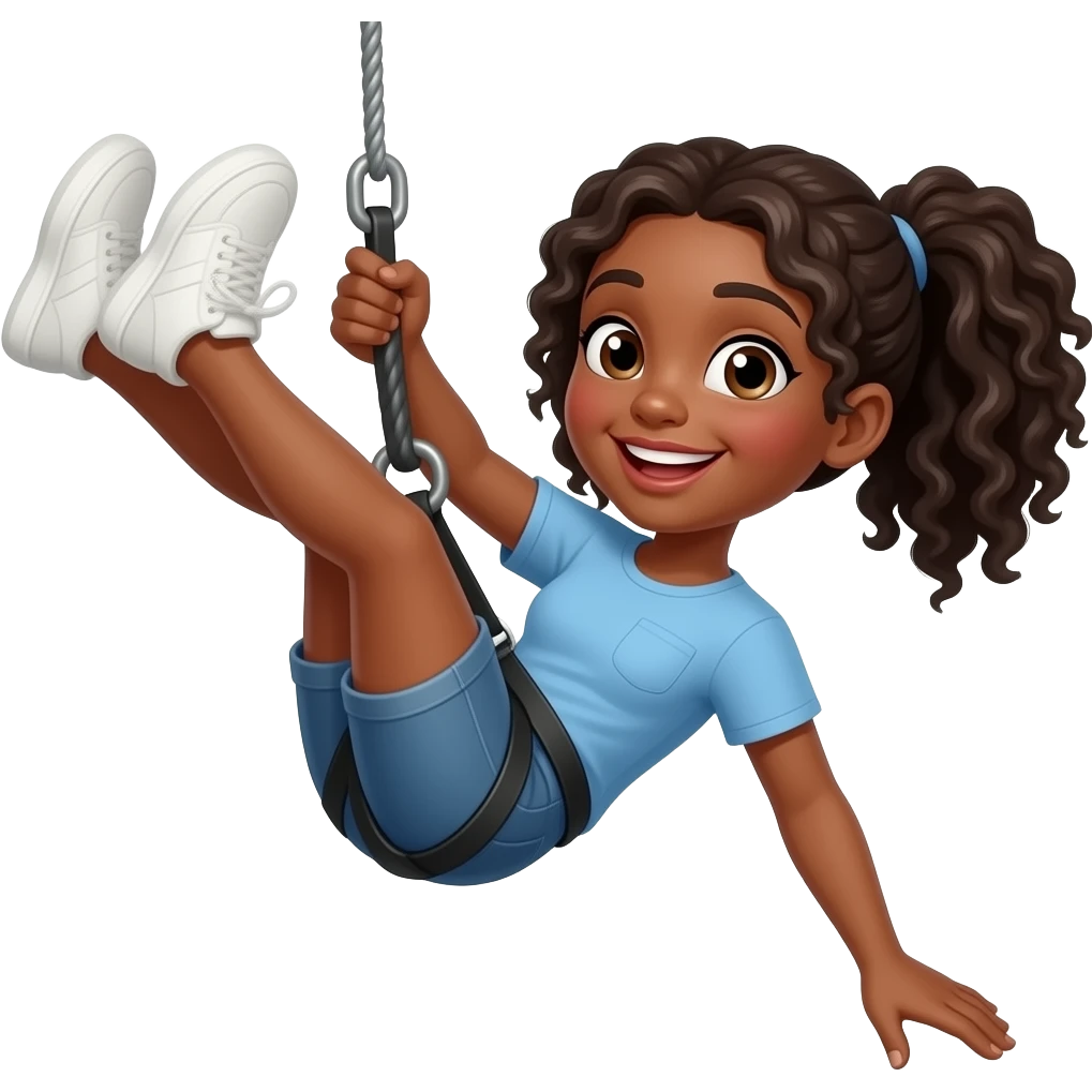 Black girl zip line emoji