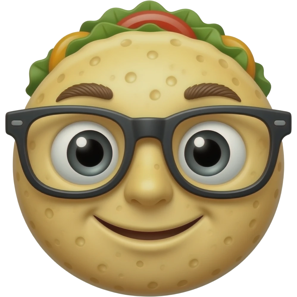 1 arepa con lentes emoji